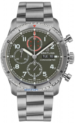 Buy this new Breitling Aviator 8 Chronograph 43 Curtiss Warhawk a133161a1L1a1 mens watch for the discount price of £4,400.00. UK Retailer.
